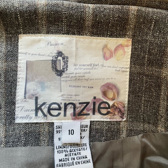 Kensie grey window pane doubled breasted lightweight jacket in size 10 - Picture 14 of 16